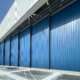 blue hangar steel door united airlines