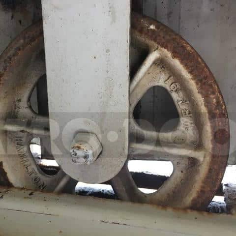 Wheel without grease pin rotated