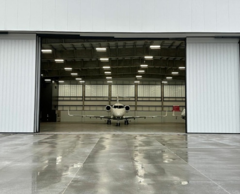 biparting hangar door